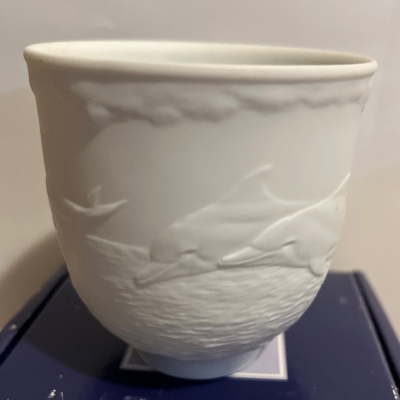 LLADRO 17658 DOLPHINS AT PLAY 1998 MEMBER VOTIVE CUP CANDLE HOLDER 3.5" New - Picture 3 of 7